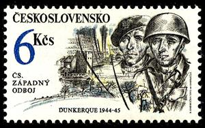Stamp, Czechoslovak Military Actions in WWII - Dunkerque 1944-1945, Czechoslovakia,  , Second World War, Uniforms