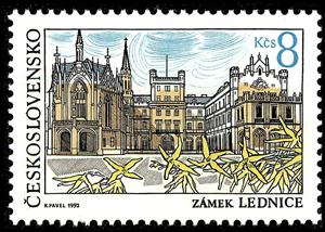 Stamp, Lednice castle, Czechoslovakia,  , Architecture, Castles, Renaissance, Buildings