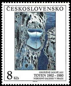 Stamp, Abandoned Corset, by Toyen, Czechoslovakia,  , Paintings, Art