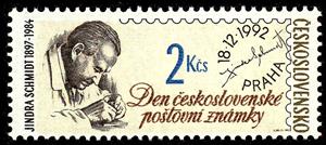 Stamp, Jindra Schmidt (1897-1984), Graphic Artist and Engraver, Czechoslovakia,  , Engravers, Stamp Day, Graphic Artists