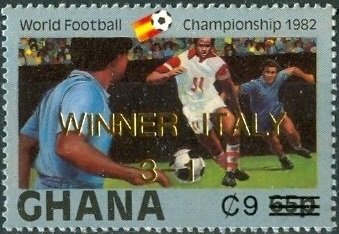 Stamp, Surcharged, Ghana,  , Football (Soccer)