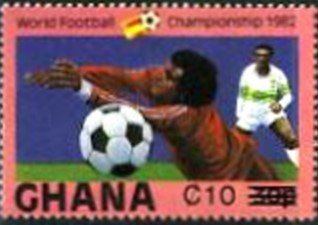 Stamp, Surcharged, Ghana,  , Football (Soccer)
