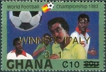 Stamp, Surcharged, Ghana,  , Football (Soccer)