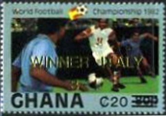 Stamp, Surcharged, Ghana,  , Football (Soccer)