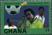 Stamp, Overprinted, Ghana,  , Football (Soccer)