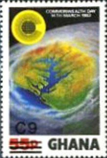 Stamp, Surcharged, Ghana,  