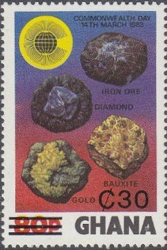Stamp, Surcharged, Ghana,  