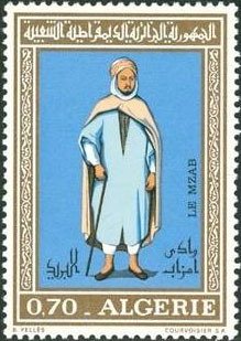 Stamp, Regional Costumes, Algeria,  