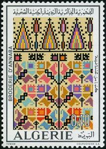 Stamp, Algerian embroidery - Embroidery Annaba, Algeria,  