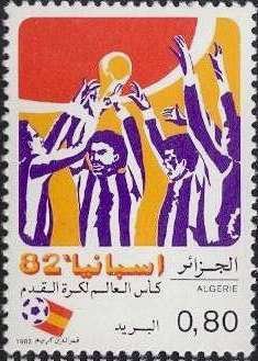 Stamp, Various soccer players, Algeria,  , Football (Soccer)