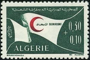 Stamp, Red Cross Flag, Algeria,  , Red Cross and Red Crescent
