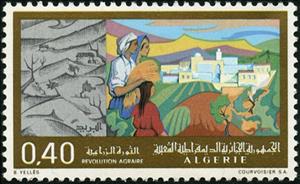 Stamp, Agrarian Revolution, Algeria,  