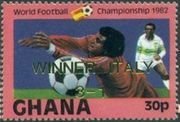 Stamp, Overprinted, Ghana,  , Football (Soccer)