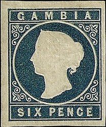 Stamp, Queen Victoria, Gambia,  