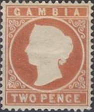 Stamp, Queen Victoria, Gambia,  