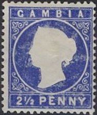 Stamp, Queen Victoria, Gambia,  