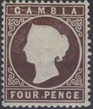 Stamp, Queen Victoria, Gambia,  