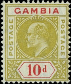 Stamp, King Eduard VII., Gambia,  