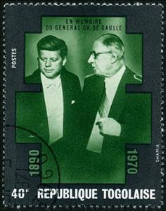 Stamp, De Gaulle and Kennedy, Togo,  