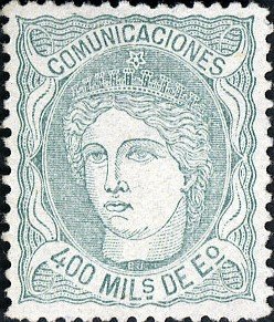 Stamp, Allegorical Effigy of Spain, Spain,  , Women, Crowns and Coronets
