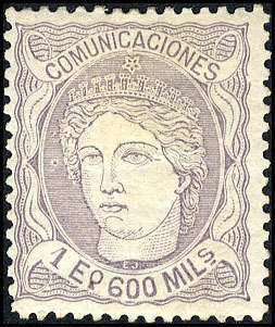 Stamp, Allegorical Effigy of Spain, Spain,  , Women, Crowns and Coronets