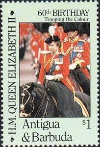 Stamp, Trooping the Colour, Antigua and Barbuda,  