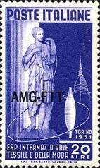 Stamp, X Exposition art, Italian colonies, territories and occupations,  