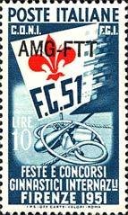 Stamp, Firenze Ginastic, Italian colonies, territories and occupations,  