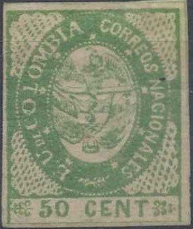 Stamp, Coat of Arms, Colombia,  
