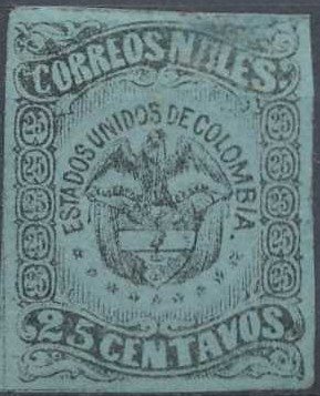 Stamp, Coat of Arms, Colombia,  