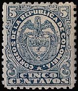 Stamp, Coat of Arms, Colombia,  