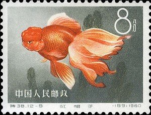 Stamp, Goldfish (Carassius auratus auratus), China, People's Republic,  