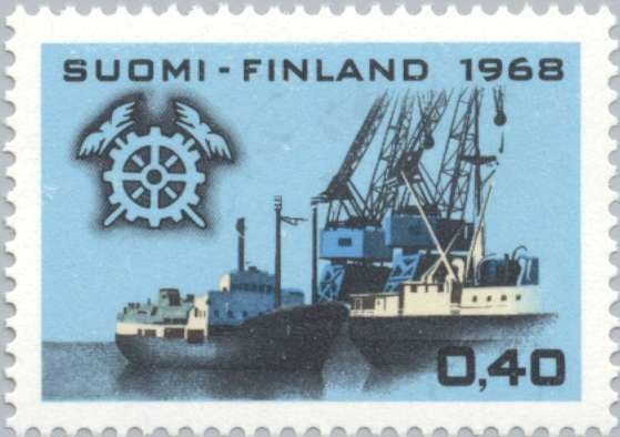 Ships with harbor cranes, Badge of Central Chamber of Commer