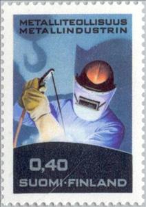 Stamp, Welder at work, Finland,  , Industry, Professions