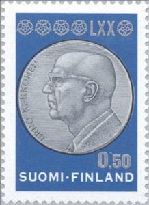 Stamp, Medal with the Head of Kekkonen, Finland,  , Heads of State, Politicians, Medals and Marks of Honour
