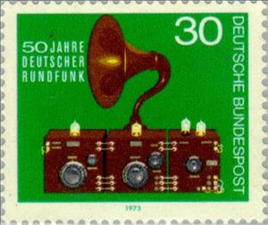 Stamp, Broadcast, Germany, Federal Republic,  , Communication, Broadcasting Corporations, Anniversaries and Jubilees