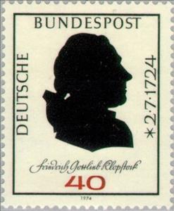 Stamp, Klopstock, Friedrich Gottlieb +2.7.1724, Germany, Federal Republic,  , Famous People, Authors, Commemoration, Literary People (Poets and Writers)