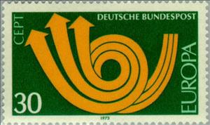 Stamp, C.E.P.T.- Posthorn, Germany, Federal Republic,  , Postal Services, Postal Unions, C.E.P.T., Europe