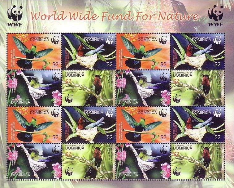 WWF Birds sheet with 4 sets