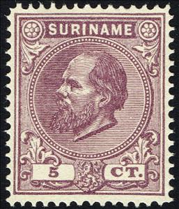Stamp, King William III, Suriname,  