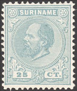 Stamp, King William III, Suriname,  