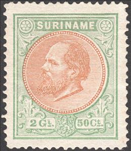 Stamp, King William III, Suriname,  