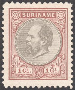 Stamp, King William III, Suriname,  
