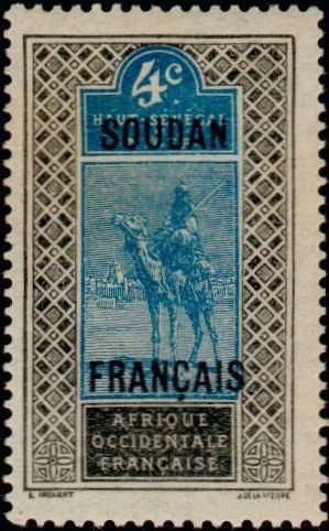 Overprinted Stamp of Upper Senegal & Niger
