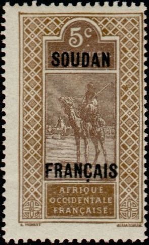 Overprinted Stamp of Upper Senegal & Niger