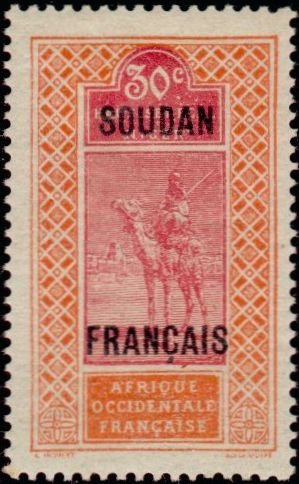Overprinted Stamp of Upper Senegal & Niger