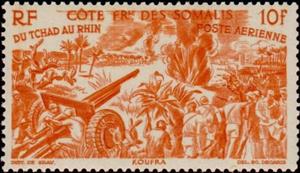 Stamp, Of Chad to the Rhine, French Colonies,  