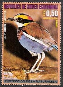 Stamp, El pitidos, Equatorial Guinea,  , Birds, Animals (Fauna)