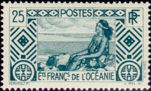 Stamp, Tahitian, French Colonies,  