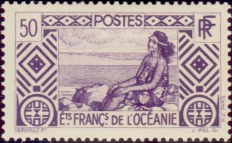 Stamp, Tahitian, French Colonies,  